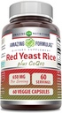 Amazing Appendias Red Yeast Rice 600 Mg Plus Coq10 50 Mg CLAS124; Veggie Kapsle Dodatek CLAS124; Non- GMO CLAS124; Gluten Free CLAS124; Made in USA (60 Počet)