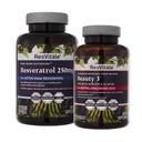 ResVitale Beauty 3 - Doplněk pro péči o pleť s kolagenem, keratinem a elastinem - 90 Kapsle & Resveratrol 250 mg - Doplněk pro Resveratrol pro muže a ženy - 120 Veggie Kapsle