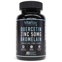 Quercetin s Bromelain 500mg Kapsle, podporuje imunitní odpověď, Joint Comfort, & Celkově Wellness - Vitamin C, Zinek 50mg, & Vitamin D3 5000 IU - Zdravotní pilulky imunity