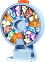 Zoksi Large Pill Organizer, Denní Pill Box pro 7 nebo 14 dní, Tapetový Mountable Pill Dispenser Hold for Medicine, Vitamin nebo doplňky, Týdenní Pill Pouzdro s Easy Press Button (Blue)
