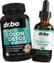 Colon Cleanser Detox & Chlorofyl Liquid Drops - 15 denní Colon Cleanse pilulky se zázvorem, tekutý chlorofyl Drops zápach Tělo Detox vnitřní deodorant - Bowel Hnutí doplňky Integinal Gut Podpora