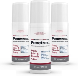 Penetrex Joint & Muscle Therapy - Soothing Gel for Back, Neck, Hands, Feet - Premium All Body Rub with Arnica, Vitamin B6 & MSM - 3oz Roll On Gel (3-Pack)