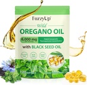 Oregano Oil Kapsle, 2 z 1 6000mg Oil Oregano s černým semenným olejem 200mg, Oil Oregano Softgels 120 Počet, Organic Oregano Oil Kapsle, Imunní podpora, Non- GMO, Dairy- Free, Gluten- Free