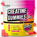 Creatine PreWorkout Gummies for Men Women 6g, Creatine Monohydric Pre Post Workout Recovery Muscle Building Supplementary Protein Chewables, Vegan Meloun Creatina Gym Booty Growth Gains (120 Ct)