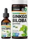 BIO KRAUTER Bacopa tinktura 2 Fl. Oz. & Ginkgo Biloba 90 Gummies