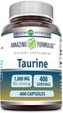 Amazing Applicas Taurin 1000mg Kapsle Amino Acid dodatek 124; Non- GMO AIIR 124; Gluten Free AII124; Made in USA (400 Počet)