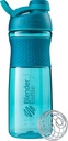 BlenderBottle SportMixer Bottle Perfect for Protein Shakes and Pre Workout, 28- Ounce, Teal