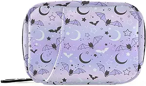 Pill Box Purple Bat Moon 7 Day Pill Pouzdro Pouzdro Pořadatel Bag se Zipper Přenosný Týdenní vitamin Medicine Dodatek Držák Pouch Bag