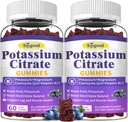 2 Pack kalium Citrát gumové, Draslík dodatek pro svalové zdraví, Leg Cramp Relief & Electrolyte Balance, Vegan, Non- GMO, Gluten- Free, Blueberry Flavor, 120 Počet