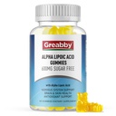 Alpha Lipoic Acid 600mg Gummies, Sugar Free Chewable R Lipoic Acid dodatek pro antioxidant a podporu nervového systému, Brian & Skin Health, Ananas Flavor, 60 Počet