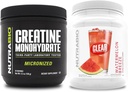 NutraBio Creatine Monohydrát, Neochucené, (150 g) a Clear Syrovátkový protein izolát, (vodní meloun Breeze) Doplněk Bundle - Svalová energie, Maximální růst, zotavení, a síla