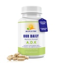 Náš denní Vites ADK vitamin dodatek - Vitamin A, D3 & K (jako MK7) - Podpora kostního a imunitního systému - Vysoce potentní vitaminy s neGMO složkami - Lepek zdarma, Soy zdarma zeleninové kapsle