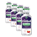 ZzzQuil, Nighttime Sleep Aid Liquid, BEZ alkoholu a umělých barviv, 50 mg difenhydraminu HCl, No1 Sleep Aid Brand, Fall Asleep Fast, Non-Habit Forming, Soothing Berry Flavor, 12 FL OZ (balení po 4)