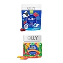 OLLY Kids Sleep Gummy, Melatonin, L Theanin, Heřmánek, 60 Počet a děti Multivitamin Gummy Worms, Vitamíny A C D E B Zinek, 70 Počet