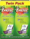 Zyrtec 24 Hr Dětské alergie Sirup s Cetirizin, Sugar- Free Grape, Twin Pack of 4 fl. oz