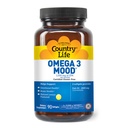 Country Life Omega 3 Mood - 2000mg Rybí olej s EPA & DHA - Brain, Heart & Mood Support - Lemon ochucený, No Fishy After Taste - Certified gluten Free, Non- GMO - 90 Softgels