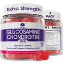 Glucosamine Chondroitin Gummies, Sugar Free Glucosamine Chondroitin MSM dodatek, Extra síla s Boswellia Turmeric, Hydrolyzované kolagen & Hyaluronic Acid, Kostní zdraví pro muže a ženy, 120 Cts