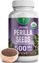 Organic Perilla Seed Extract with 9% Rosmarinic Acid - USDA Certified - Alergie Relief, Respirační a imunitní Booster - Th2 cytokiny, Přirozeně Occurring Luteolin - 500mg 90 tobolek
