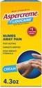 Aspercreme Lidocain Pain Relief Cream Soothes Agravated Nerves, Numbing Topical Angesic with Max- Strength 4% Lidocain & Moisturizing Aloe, 4.3 Oz.