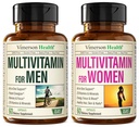 Multivitamin Multiminerální doplněk pro muže + Ženy 2-láhev Bundle. Zdravá imunitní reakce, silné klouby a kosti, Oční zdraví, Podpora trávicího systému, Antioxidant Vlastnosti