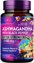 Ashwagandha 2,100 mg - Ashwagandha doplňky pro ženy ve Veggie Kapsle s práškem & kořenový extrakt, Black Pepper pro vysokou absorpci, rostlinný základ, Non- GMO, Lahve v USA - 60 Veggie Kapsle