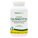 NaturesPlus Cal / Mag / VIT D3 s vitamínem K2-60 Žvýkací tablety - Čokoláda Flavor - Vápník, hořčík, vitamin D3 & K2 Kostní Supplement - 30 Služeb
