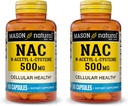 MASON NATURAL NAC N- Acetyl L- Cysteine 500 mg - Podporuje buněčné zdraví, imunitní systémový booster, pro General Wellness, 60 tobolek (Balení po 2)