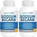 Bikarbonát sodný 650mg Kapsle opožděné uvolnění pro podporu normální funkce ledvin & Ledviny dodatek. Bikarbonát sodný pro kyselou úlevu, Alkalinity 120 pilulky 2- balení