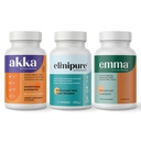 Emma Gut Health & Elimipure Gut Cleanse & Akka Játra Cleanse - 3- in-1 Detox Bundle for Digestive Balance, Regularity & Metabolismus Support PHAR124; Podporuje odstranění odpadu a mikrobiomu zdraví