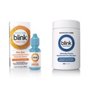 Blink oční kapky pro suché oči, Triple Care Lubricant oční kapky, Okamžité uklidnění, Moisturising + Blink NutriTears Klinicky osvědčený dodatek pro suché oči, 50 Softgels