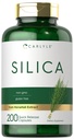 Carlyle Silica dodatek Kapsle 124; 200 Počet 124; z Horsetail Extract 124; Non- GMO & Gluten zdarma