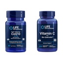 Life Extension Super Ubiquinol CoQ10 60 Softgels a vitamin C & Bio-Quercetin Phytosome 250 Tablet Bundle for Heart, Cellular Energy, Imunite & Celk Health Support