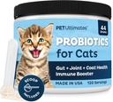 Pet Ultimates Probiotika pro kočky - 20- Druh Cat Probiotický prášek k léčbě průjem, zvracení, stravitelná podpora a Cat Antibiotika Recovery - Cat Health Supplies (44 gr)