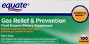 Equate Gas Relief & Prevention Food Enzyme Dietní dodatek, 100ct, Porovnat s Beano