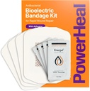 PowerHeal Bioelectric Bandage Kit pro Wound Care & Fast Healing - 3-Layers w / Bioelectric Pad, Absorbent Pad, Adhesive + Wound Hydrogel - pro Cut, Abrasions, Blisters, Burns - 4-Pack, 4 "x 4"