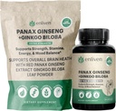 Panax Ginseng & Ginkgo Biloba dodatek pro energii, Focus & Brain Health CLAS124; Korejské červené Ginseng Kapsle pro paměť, Stress Relief & Circulation CLAS124; Přírodní kognitivní podpora 124; 60 Počet 124; Vyrobeno v USA