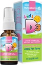 Nutrasumma Děti Vitamin D3 400 IU Spray Bubble Gum Flavor- 1oz- Přirozeně vysoká Absorpční rychlost podporuje Kostní zvýšení imunitní systém doplněk vitaminu