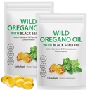 Olej Oregano Softgels 6000mg per Serving 240 Počet 124; 2 v 1 Vyrobeno s černým semenným olejem 200mg, 4X Síla karvakrol & Thymoquinon PHAR124; Plant based, Non- GMO & Imunitation Support