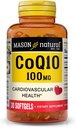 MASON NATURAL Co Q10 100 mg - Zdravá srdeční a celulární výroba energie, podporuje kardiovaskulární zdraví, 30 Softgels