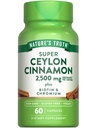 Přírodní pravda Cejlon Skořice Kapsle 124; 2500mg kapsle 124; plus Chrom a Biotin 124; 60 Počet 124; Vegan, Non- GMO & gluten Volný dodatek