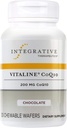 Integrační terapeutika Vitalin CoQ10 200 mg - Příplatek na podporu zdraví mozku pro dospělé * - Podporuje zdraví srdce * - Dairy- Free - Čokoládová ochucená, 30 Žvýkací tablety (30 Služeb)