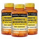 MASON NATURAL Probiotický Acidofilus, 150 denní zásobování, podporuje normální stravení s Pectin & Vápník, 100 tobolek (balení po 3)