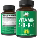 Peak Performance Vitamíny D 5000 iu + A + K + E Vše v 1 Snadno spolknout Veganskou kapsli. ADK vitamin dodatek s E D3 K2. Základní vitaminy pro nádech, imunitní, kost, vize, srdce