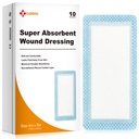 Karbu Super Absorbent Oděvy zranění Pads 4 "x 8", 10 Individuální balení, Neadhezivní Absorbent Obvazy pro péči o zranění, Jemné Vysoce Absorbent Šaty, Non Stick Gauze Pads pro zranění