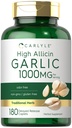 Carlyle česnekový dodatek 1000mg crust 124; 180 Caplet crust 124; Odorless pills crust 124; High Allicin extract crust 124; Vegetarian, Non- GMO & gluten zdarma