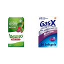 Beano Food Enzyme Dietní doplněk CLAS124; Nápověda Digest Gas- causing Foods CLAS124; 150 Tablety & Gas-X Maximální síla plyn Relief Softgels s Simethicone 250 mg pro Bloating Relief - 50 Počet
