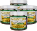 Organic Flaxseed Fiber + Probiotické gumové 124; Zácpa Relief & Regularita bez křeče pro dospělé, Rozpustné a nerozpustné Trojčlenné-Vláknité gumy - 120 Slunečnice