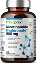 Nikotinamid Hyaluronát 600 mg 60 Vcaps - Natural Flush- Free Factory 124; Gluten- Free Nikotinic Amide Niacin Acid 124; Hyaluronic Acid Acid Acid Acid 124; Podporuje zdraví pokožky 124; Zdravá buněčná podpora