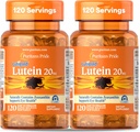 Puritan 's Pride Premium Lutigold Lutein Carotenoid 20mg s Zeaxanthin pro muže a ženy, Dietní dodatek pro podporu zdraví očí, 8 Měsíční zásoba, 120 Easy- to- Swallow Softgels, 2 Pack