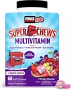 Force Factor Kids Multivitamin Super Chews, Děti Vitamíny na podporu Wellness, imunitní zdraví, Oční zdraví, & Více s 18 Vitamíny, Minerály, & Antioxidanty, 2-Month Supply, Multi- Flavor, 60 Soft Chews